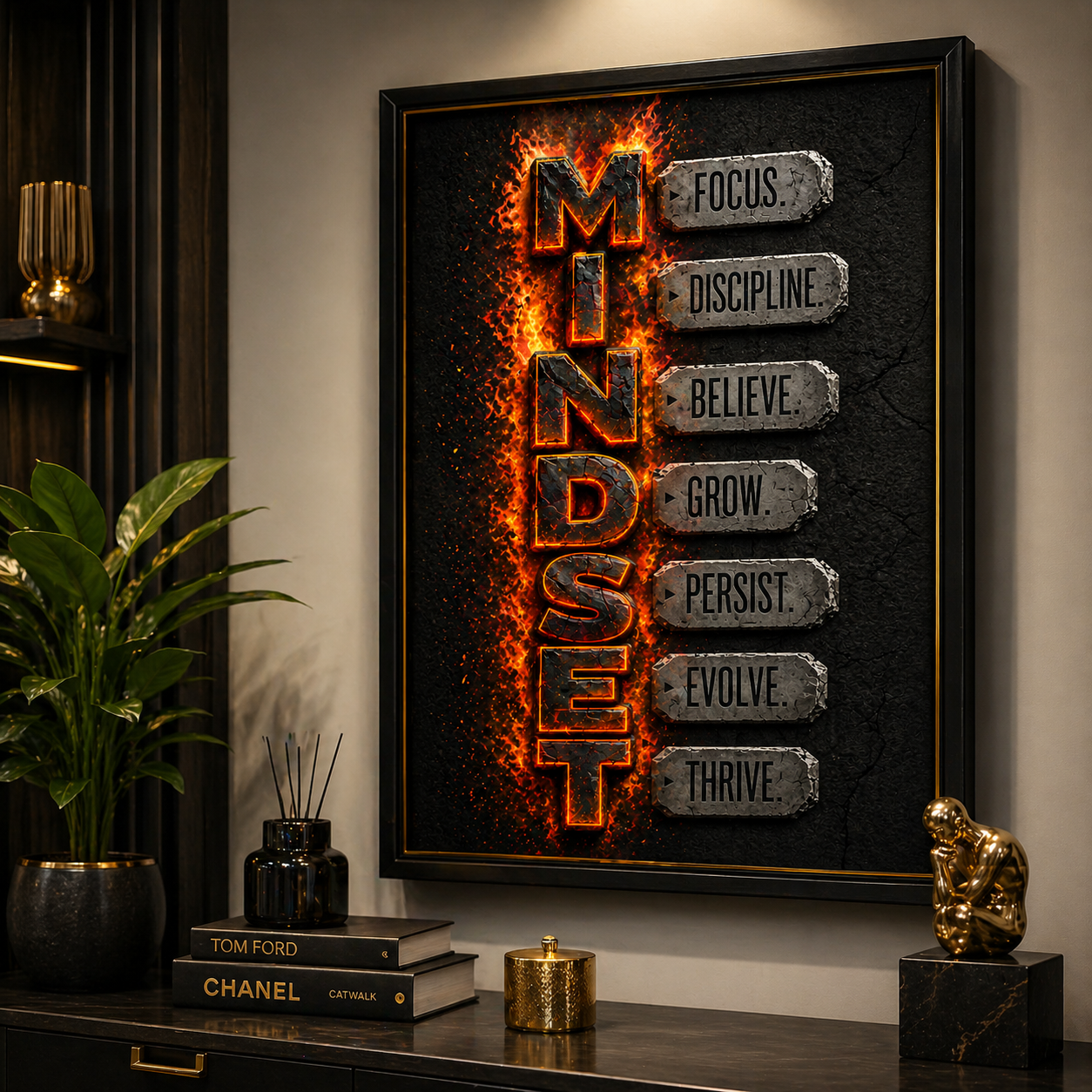 Mindset™ Premium Acrylic Frame – Luxury Motivational Wall Art