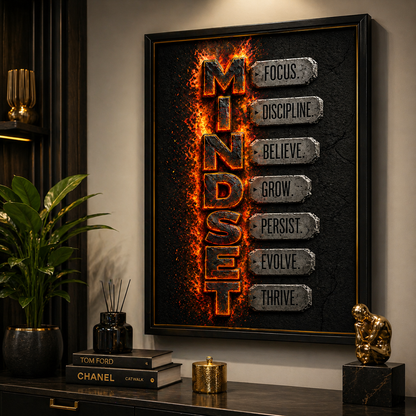 Mindset™ Premium Acrylic Frame – Luxury Motivational Wall Art